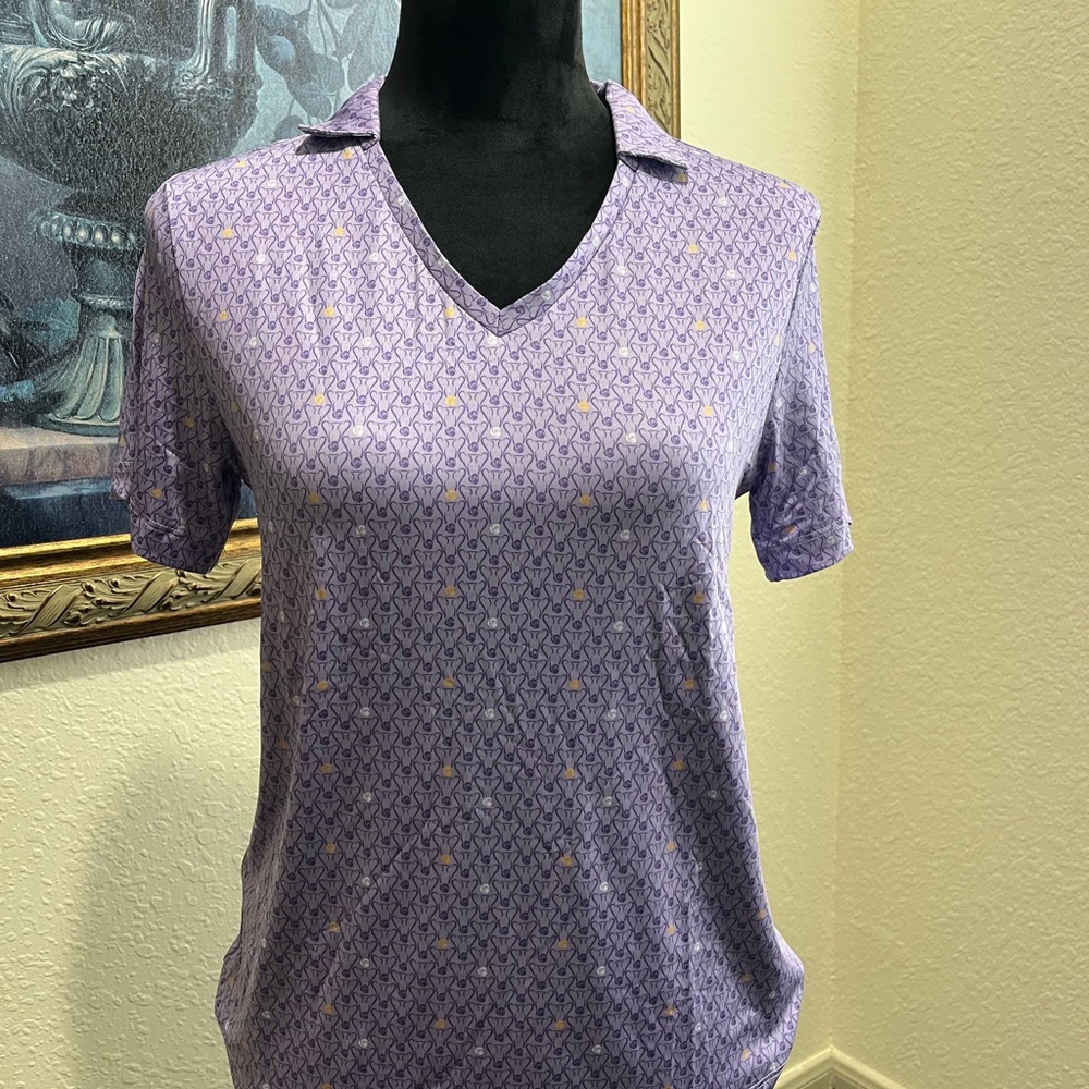 Women’s Golf Polo -NWT-Purple Patterned